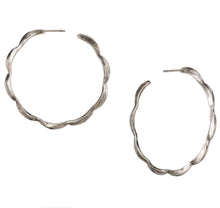 Load image into Gallery viewer, Waxing Poetic Reverie Scallop Hoop Earrings, Sterling Silver

