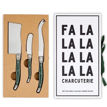 Load image into Gallery viewer, Green Charcuterie Cheese Knives in Book Box
