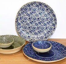 Load image into Gallery viewer, Terrafirma Ceramics Statement Platter, Cobalt Topiary
