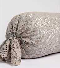 Load image into Gallery viewer, Bella Notte Linens Allora Lace Bolster Throw Pillow
