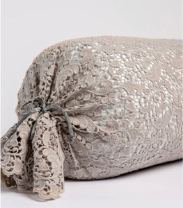 Bella Notte Linens Allora Lace Bolster Throw Pillow