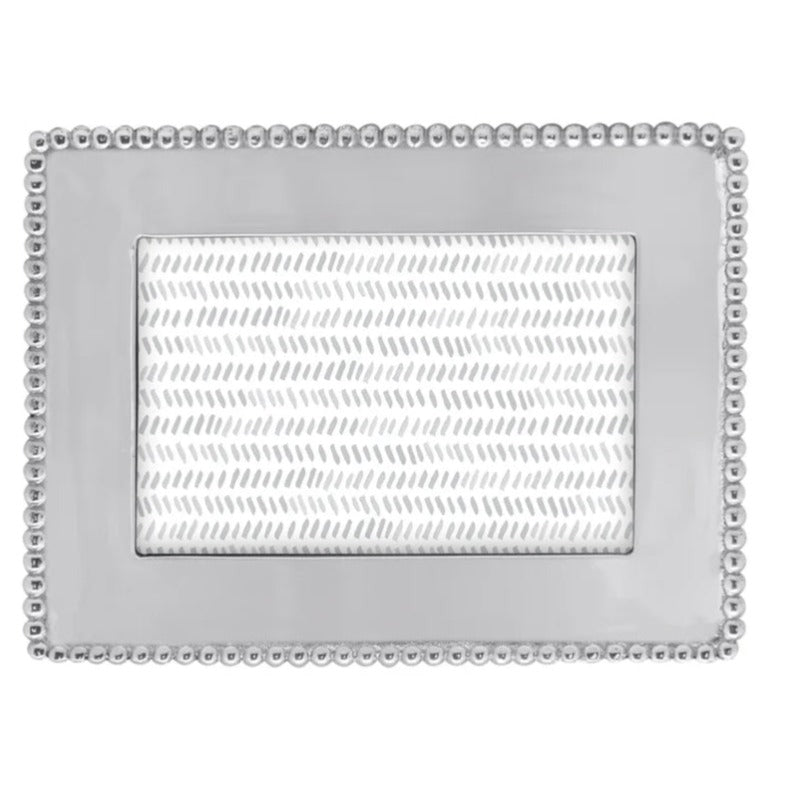 Mariposa Silver Beaded Border Frame, 4x6 photo