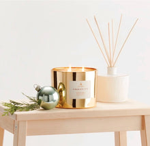 Load image into Gallery viewer, Frasier Fir Gilded Collection Gold 3-Wick Candle
