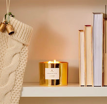 Load image into Gallery viewer, Frasier Fir Gilded Collection Gold 3-Wick Candle
