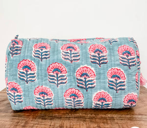 Block Print Large Cosmetic Pouch (7 Styles)