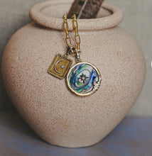 Load image into Gallery viewer, Waxing Poetic The Sea is Always Home Abalone Pendant on Twisted Link 20&quot; Chain
