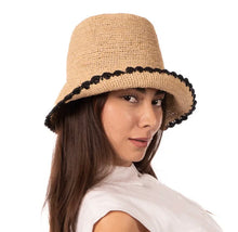 Load image into Gallery viewer, Kate Crochet Bucket Straw Hat
