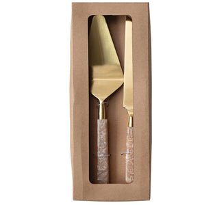 Marbled Handle Cake Servers