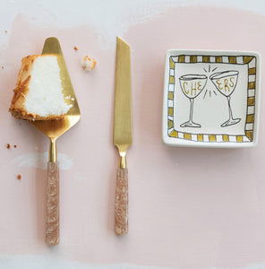 Marbled Handle Cake Servers