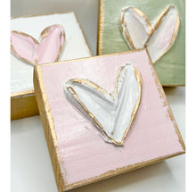 Load image into Gallery viewer, Wooden Heart Block (Pink, Sage, White)
