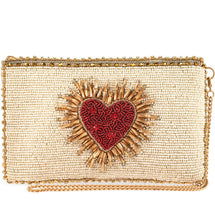 Load image into Gallery viewer, Heart Burst Beaded Crossbody Bag
