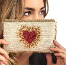 Load image into Gallery viewer, Heart Burst Beaded Crossbody Bag

