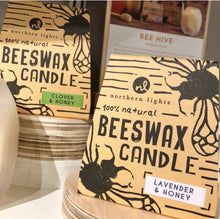 Load image into Gallery viewer, Beeswax Frosted Hive Candle, Lavender &amp; Honey
