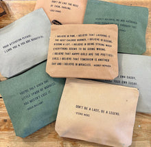 Load image into Gallery viewer, Color Canvas Zip Quote Bag (7 Styles)
