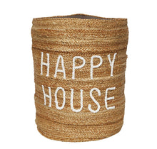 Load image into Gallery viewer, Happy House Large Jute Basket
