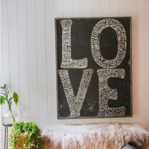 L-O-V-E Wooden Art Print in Grey Wood Frame