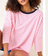 Load image into Gallery viewer, MerSea Catalina Slub Tee, Pink &amp; White Stripe Ringer

