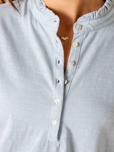 Load image into Gallery viewer, MerSea Josephine Ruffle Henley Tee, Niagara Mist
