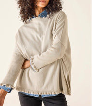 Load image into Gallery viewer, MerSea Catalina Cotton Ruffle Sweater, Stone/Cream

