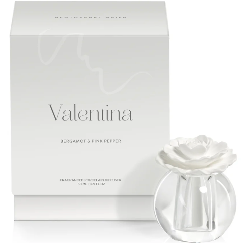 Valentina Crystal Ball with Flower Porcelain Diffuser