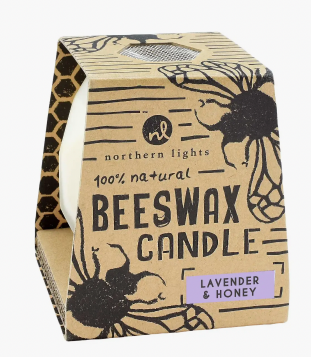 Beeswax Frosted Hive Candle, Lavender & Honey