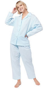 The Cat's Pajamas Seersucker Pajama Set (Blue), Size XS
