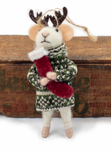Load image into Gallery viewer, Mouse Holiday Felt Ornaments (10 Styles)
