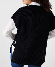 Load image into Gallery viewer, MerSea Lisbon V-Neck Sweater Vest (Black, Sea Salt)
