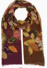 Load image into Gallery viewer, Painted Ombre Roses Wool Scarf  (Teal, Wine)
