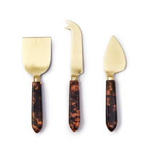 Load image into Gallery viewer, Tortoise Cheese Knives, Set of 3

