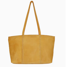Load image into Gallery viewer, Margot Leather Tote Bag (Camel, Sky Blue)
