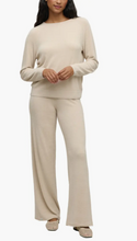 Load image into Gallery viewer, Barefoot Dreams CozyChic Lite Jersey Roll Pullover and Wide Leg Pant Set, Stone
