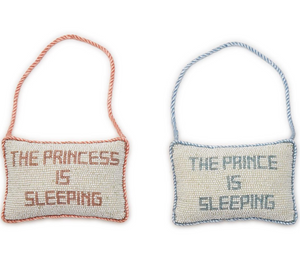 The Prince/Princess Is Sleeping Beaded Pillow