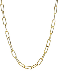 Waxing Poetic Golden Accord Paper Clip Chain, 24"