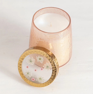 Rose + Oud Tall Pressed Floral Candle