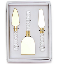 Load image into Gallery viewer, Crystal Clear Cheese Knives, Set of 3
