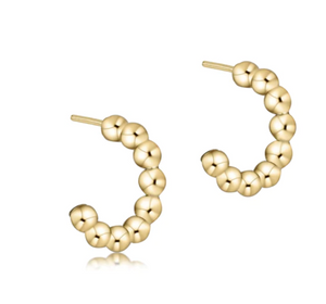 Enewton Classic Gold 1" Beaded Hoop Earring - 4mm
