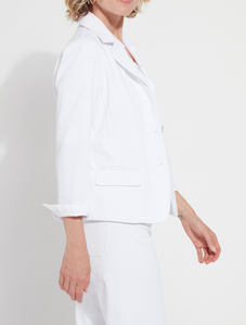 Lysee Della Denim Cropped Blazer - White