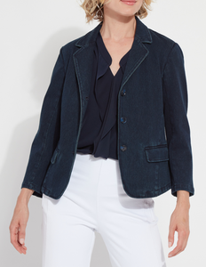 Lysse Della Denim Cropped Blazer - Indigo