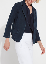 Load image into Gallery viewer, Lysse Della Denim Cropped Blazer - Indigo
