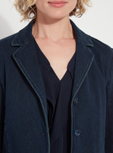 Load image into Gallery viewer, Lysse Della Denim Cropped Blazer - Indigo
