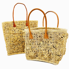 Load image into Gallery viewer, Marie Flower Crochet Straw Basket Bag (2 Sizes)

