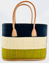 Load image into Gallery viewer, Santorini Color Block Straw Tote (2 Sizes)
