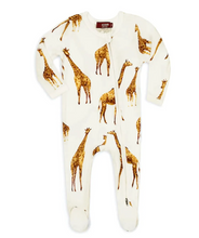 Load image into Gallery viewer, Milkbarn Orange Giraffe Bamboo Zipper Footed Romper
