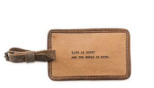 Leather Quote Luggage Tags (7 Styles)