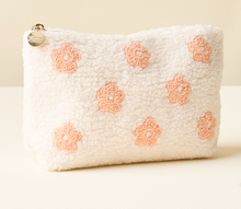 Load image into Gallery viewer, Sherpa Zippered Teddy Pouch (Peach, Blue - 2 Sizes)
