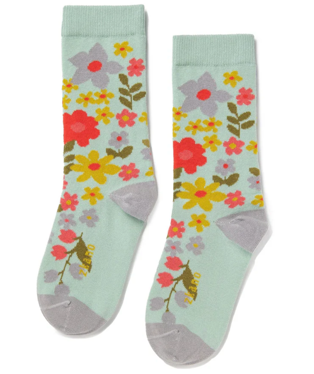 Spring Flowers Cotton Crew Socks