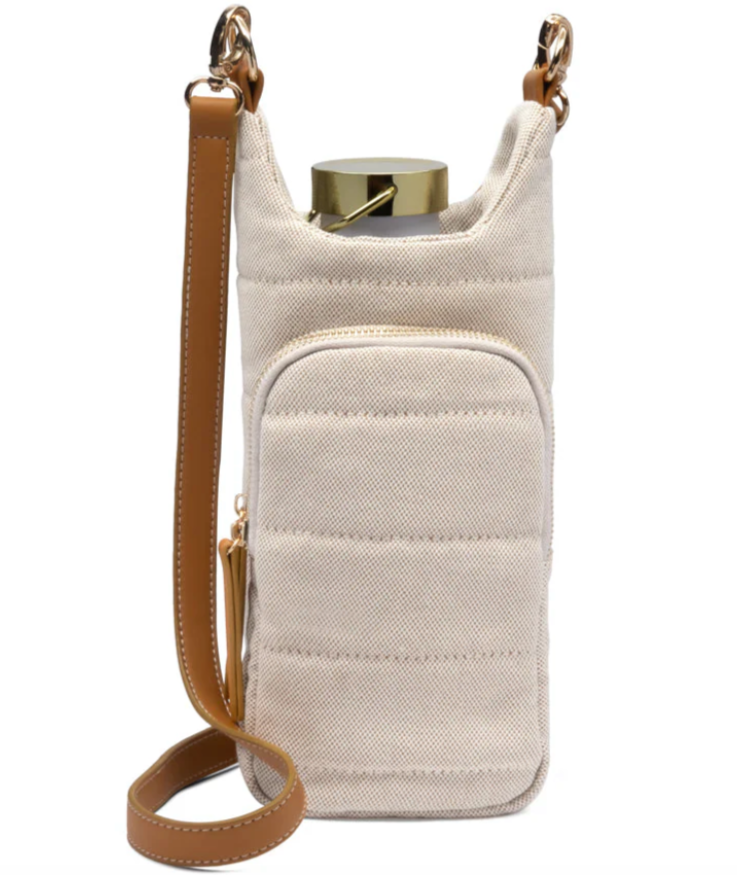 Oatmeal Canvas HydroBag with Vegan Leather Strap