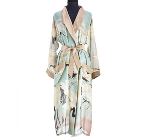 Garden Floral Robe  (Aqua, Pink, Blue)