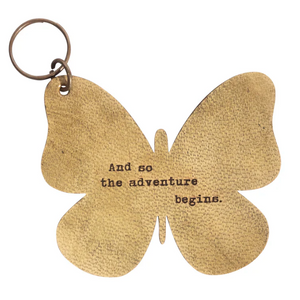 Butterfly Quote Leather Keychain